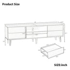 63 Vintage TV Stand with Shelves & Drawers for 60 TVs