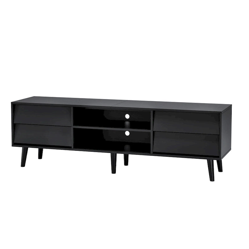 63 Vintage TV Stand with Shelves & Drawers for 60 TVs