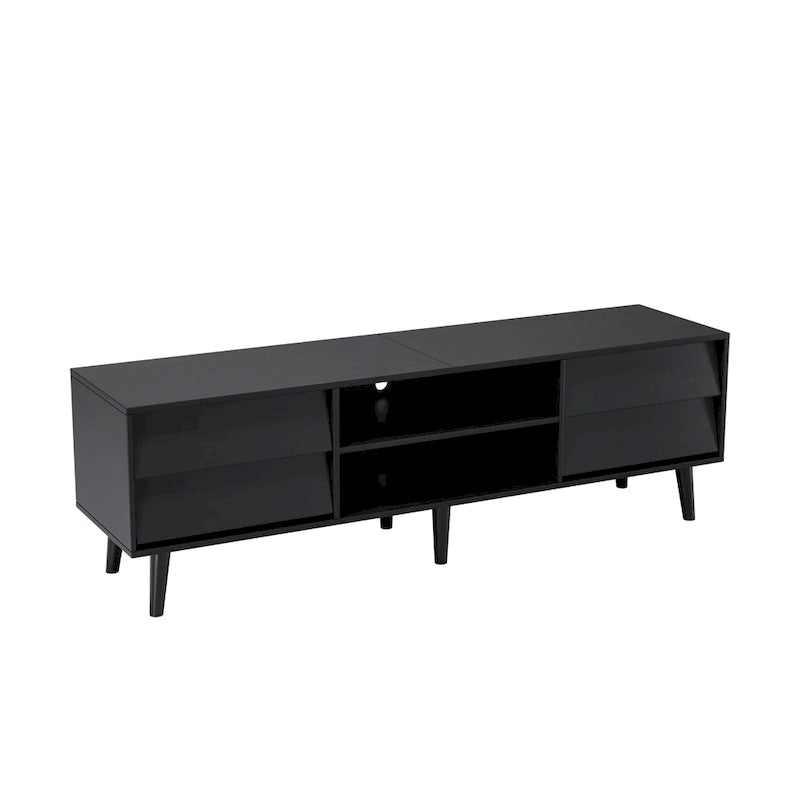 63 Vintage TV Stand with Shelves & Drawers for 60 TVs