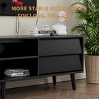 63 Vintage TV Stand with Shelves & Drawers for 60 TVs