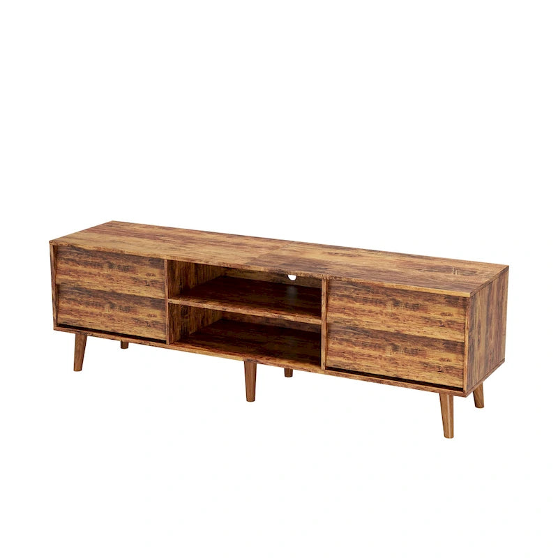 63 Vintage TV Stand with Shelves & Drawers for 60 TVs