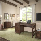 54W Computer Desk with Storage and 2 Drawer File Cabinet - Multiple Colors