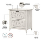 54W Computer Desk with Storage and 2 Drawer File Cabinet - Multiple Colors