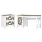 54W Computer Desk with Storage and 2 Drawer File Cabinet - Multiple Colors