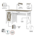 54W Computer Desk with Storage and 2 Drawer File Cabinet - Multiple Colors