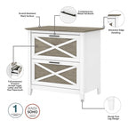 54W Computer Desk with Storage and 2 Drawer File Cabinet - Multiple Colors