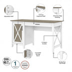 54W Computer Desk with Storage and 2 Drawer File Cabinet - Multiple Colors