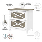 54W Computer Desk with Storage and 2 Drawer File Cabinet - Multiple Colors