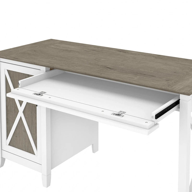 54W Computer Desk with Storage and 2 Drawer File Cabinet - Multiple Colors