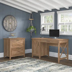 54W Computer Desk with Storage and 2 Drawer File Cabinet - Multiple Colors