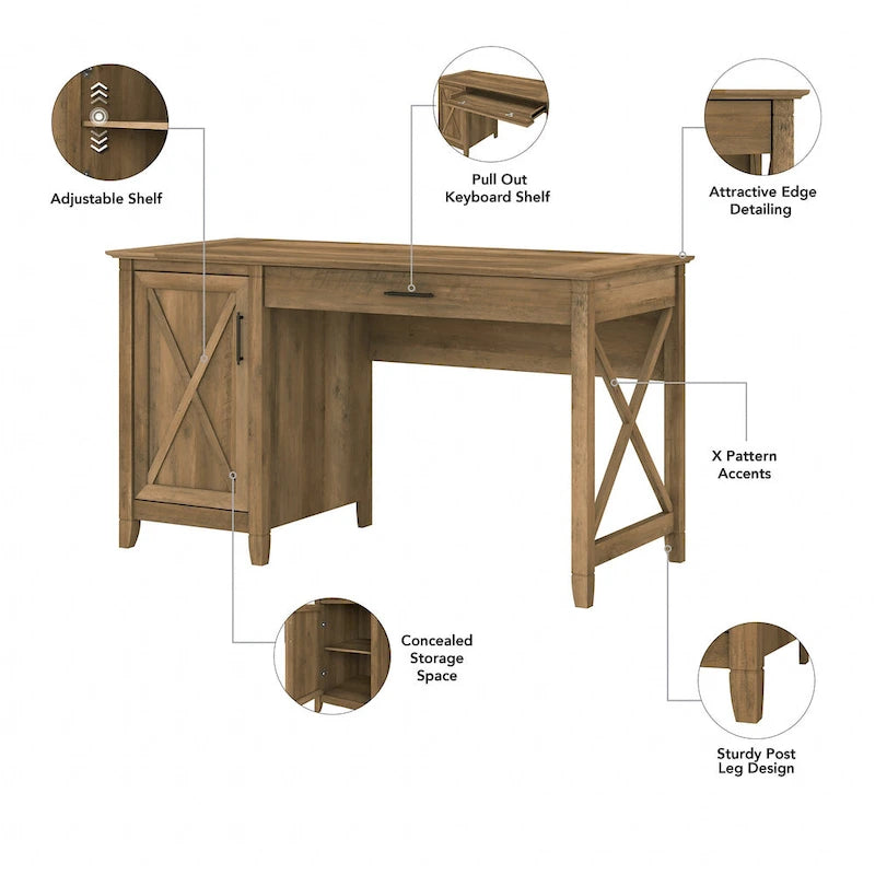 54W Computer Desk with Storage and 2 Drawer File Cabinet - Multiple Colors