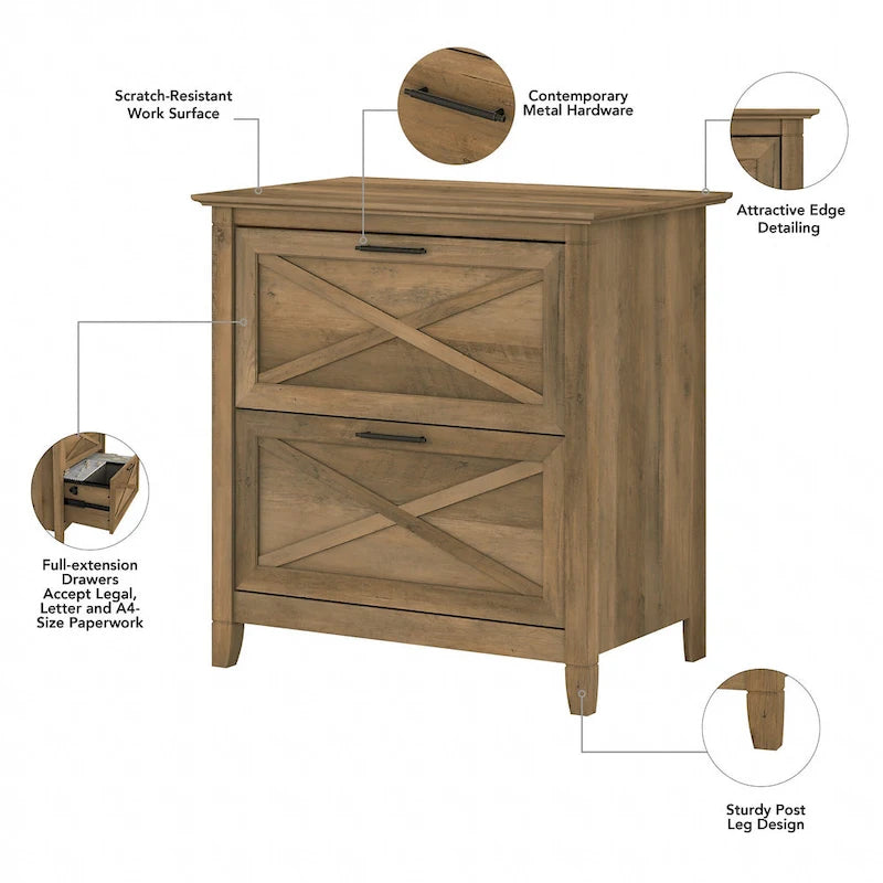 54W Computer Desk with Storage and 2 Drawer File Cabinet - Multiple Colors