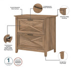 54W Computer Desk with Storage and 2 Drawer File Cabinet - Multiple Colors