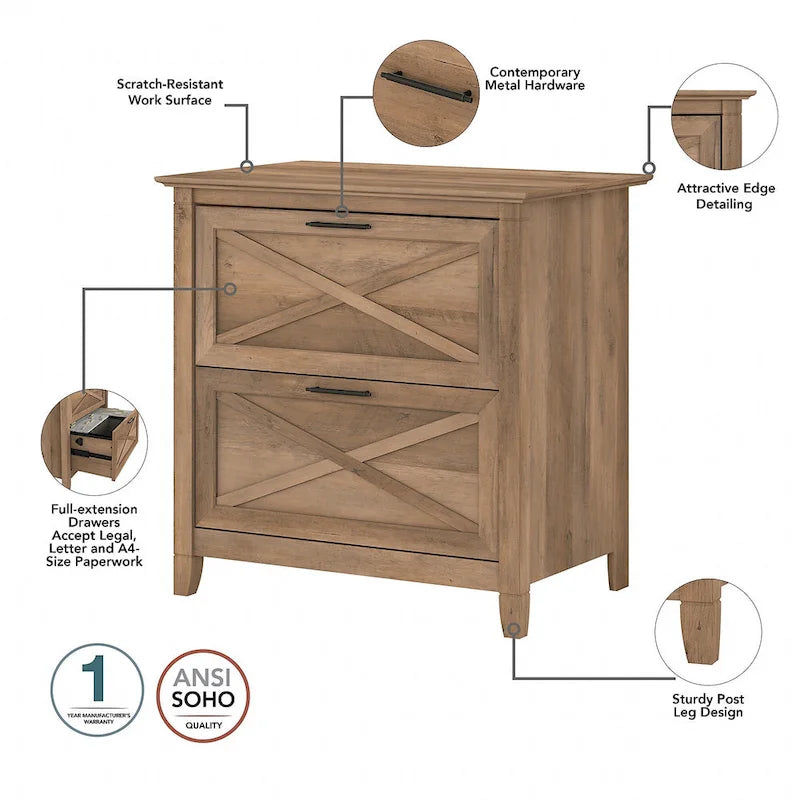 54W Computer Desk with Storage and 2 Drawer File Cabinet - Multiple Colors