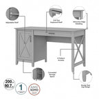 54W Computer Desk with Storage and 2 Drawer File Cabinet - Multiple Colors