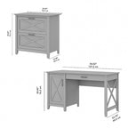 54W Computer Desk with Storage and 2 Drawer File Cabinet - Multiple Colors