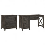 54W Computer Desk with Storage and 2 Drawer File Cabinet - Multiple Colors