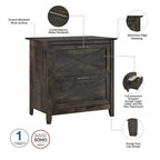 54W Computer Desk with Storage and 2 Drawer File Cabinet - Multiple Colors