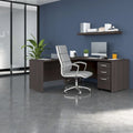 66W L-Shaped Desk with Return and Mobile File Cabinet - Storm Gray/White