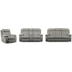 Grey 3-Piece Upholstered Furniture Set — Width 87 x Depth 40 x Height 42
