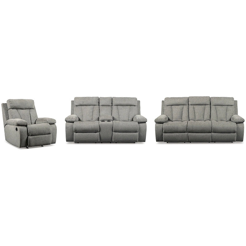 Grey 3-Piece Upholstered Furniture Set — Width 87 x Depth 40 x Height 42