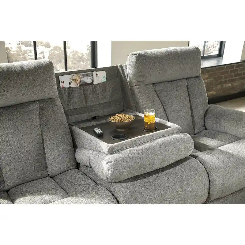 Grey 3-Piece Upholstered Furniture Set — Width 87 x Depth 40 x Height 42