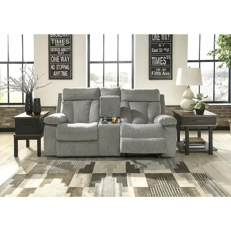 Grey 3-Piece Upholstered Furniture Set — Width 87 x Depth 40 x Height 42