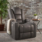 33 Wide Power Standard Recliner Chair with Arm Storage and USB, Slate