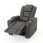 33 Wide Power Standard Recliner Chair with Arm Storage and USB, Slate