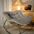 Dark Gray Rattan Egg Rocking Chair - Single Seat