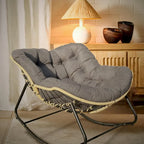 Dark Gray Rattan Egg Rocking Chair - Single Seat
