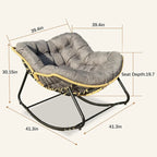 Dark Gray Rattan Egg Rocking Chair - Single Seat