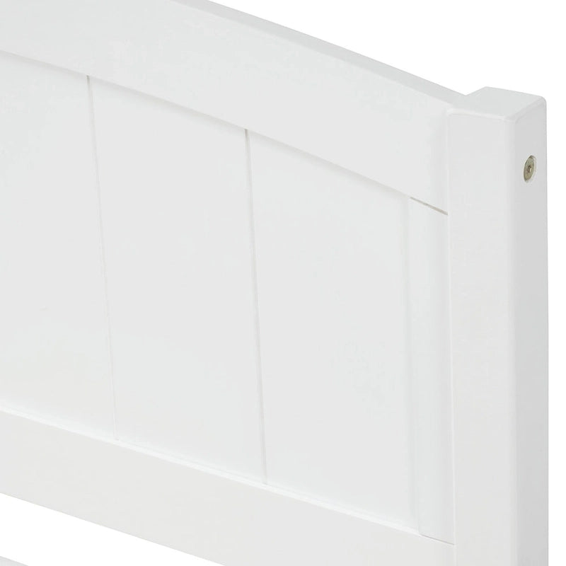 Twin Size Platform Bed with Two Drawers, White