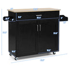 Rolling Kitchen Island Cart Storage Cabinet w/ Towel & Spice