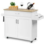 Rolling Kitchen Island Cart Storage Cabinet w/ Towel & Spice
