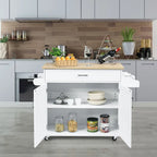 Rolling Kitchen Island Cart Storage Cabinet w/ Towel & Spice