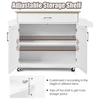 Rolling Kitchen Island Cart Storage Cabinet w/ Towel & Spice
