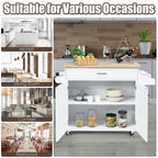 Rolling Kitchen Island Cart Storage Cabinet w/ Towel & Spice