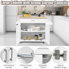 Rolling Kitchen Island Cart Storage Cabinet w/ Towel & Spice