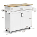 Rolling Kitchen Island Cart Storage Cabinet w/ Towel & Spice