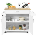 Rolling Kitchen Island Cart Storage Cabinet w/ Towel & Spice