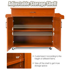 Rolling Kitchen Island Cart Storage Cabinet w/ Towel & Spice