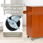 Rolling Kitchen Island Cart Storage Cabinet w/ Towel & Spice
