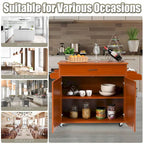 Rolling Kitchen Island Cart Storage Cabinet w/ Towel & Spice