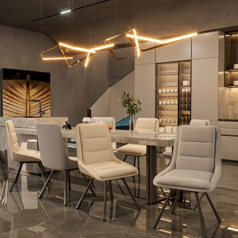 Dining Chairs Set of 2 Mid Century Modern Dining Room Chairs Armless Minimalist Single Chair with Swivel