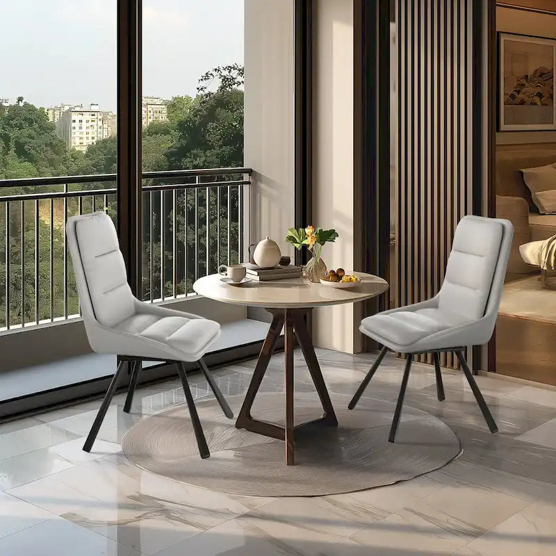 Dining Chairs Set of 2 Mid Century Modern Dining Room Chairs Armless Minimalist Single Chair with Swivel