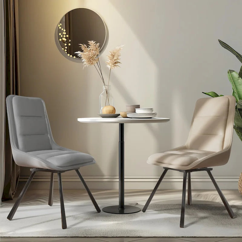 Dining Chairs Set of 2 Mid Century Modern Dining Room Chairs Armless Minimalist Single Chair with Swivel