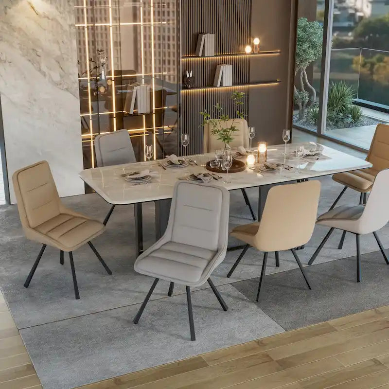 Dining Chairs Set of 2 Mid Century Modern Dining Room Chairs Armless Minimalist Single Chair with Swivel