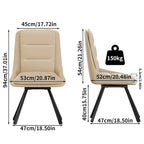 Dining Chairs Set of 2 Mid Century Modern Dining Room Chairs Armless Minimalist Single Chair with Swivel