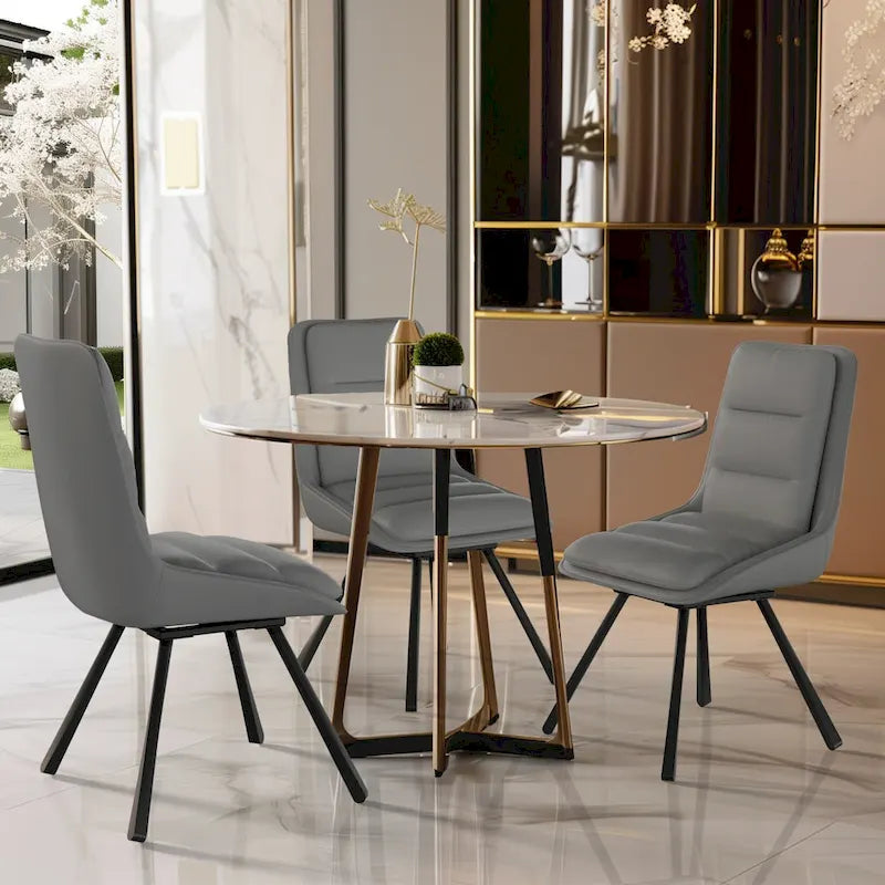 Dining Chairs Set of 2 Mid Century Modern Dining Room Chairs Armless Minimalist Single Chair with Swivel